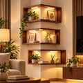 Solid Oak Floating Corner Shelf | The Nook