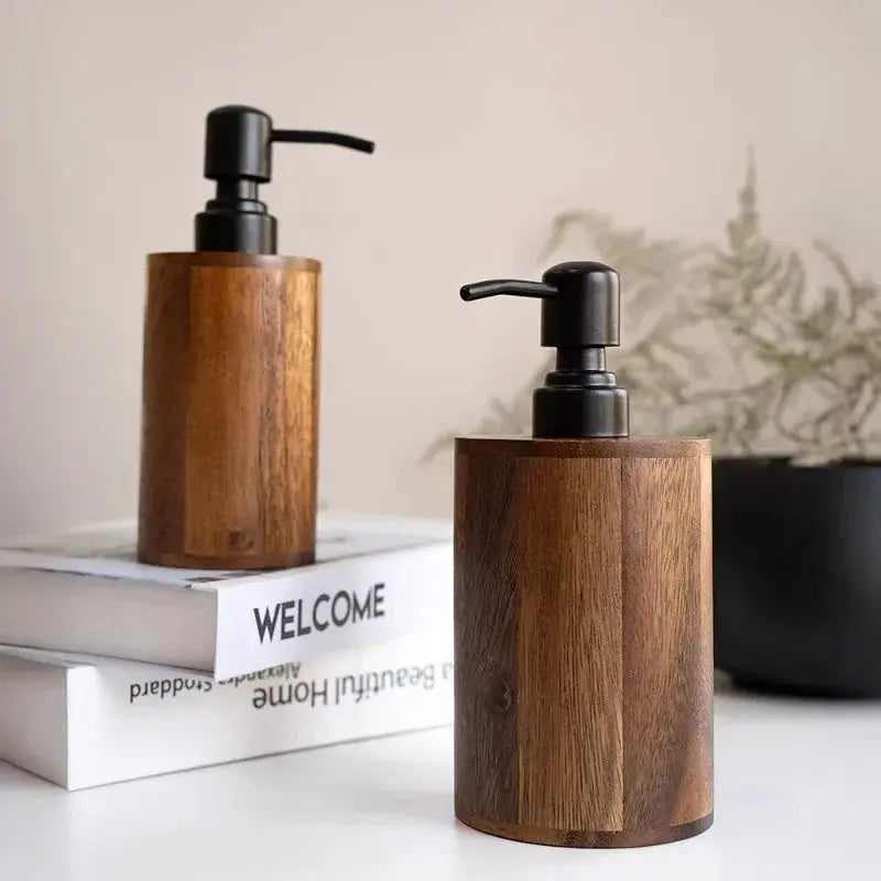 Walnut bathroom accessories for daily routines