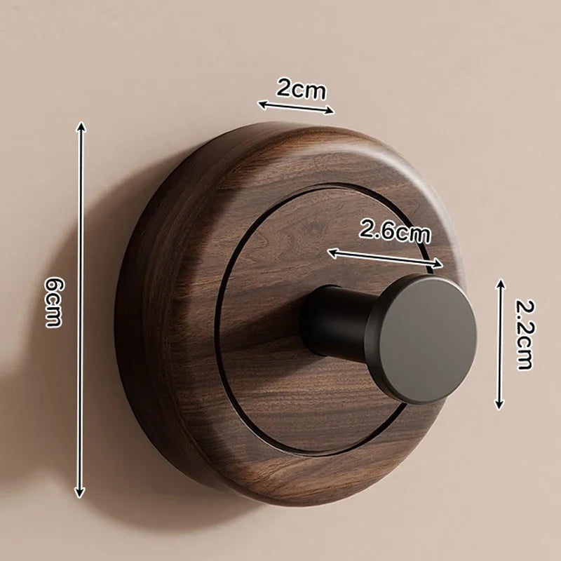 Oak & Origin: “The Hang” Walnut Wood Suction Cup Hook Organizer